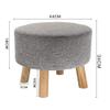Foot Rest Stool/Seat Luxury Upholstered Large Footstool Round Ottoman Pouffe Stool Wooden 4Legs and Linen Cover (8 Colors) (Color : Gray) view 2