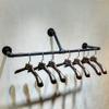 FURVOKIA Industrial Retro Wall Mounted Pipe Shelf Bathroom Hanging Towel Rack,Metal Bedroom Clothing Rod Garment Rack,Display Stand (One Pipe Shelves, Black, 24" L x 11.8" D) view 4