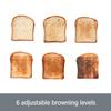 All-Clad Electrics Stainless Steel Toaster 2 -lice LED display, Removable crumb try, 6-Browing levels, Wide and self-centering slots, Waffles, Bagels, Bread, 12.91"D x 5.29"W x 8.98"H, Silver view 4