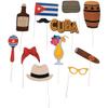 Havana Cuban Theme Party Photo Booth Props (Set of 12) Havana Nights Party Supplies view 1