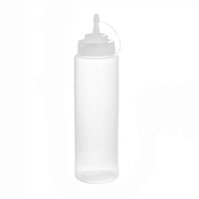 24 oz Plastic Squeeze Squirt Condiment Bottles 6 pack with Twist On Cap Lids,condiment squeeze bottles - Perfect for Condiment - (Color: White)