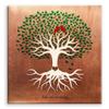 11x14 Mounted Canvas Art Print - Minimalist Tree Roots Green Canopy Red Cardinal Birds, 7 Year Anniversary - With Gift Wrapping LTC-C1398 view 1