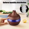 300ml USB Humidifier, Wood Grain USB Humidifier with LED Colorful Night Light Ultrasonic Essential Oil Diffusers for Home Office Bedroom Yoga Spa. view 3