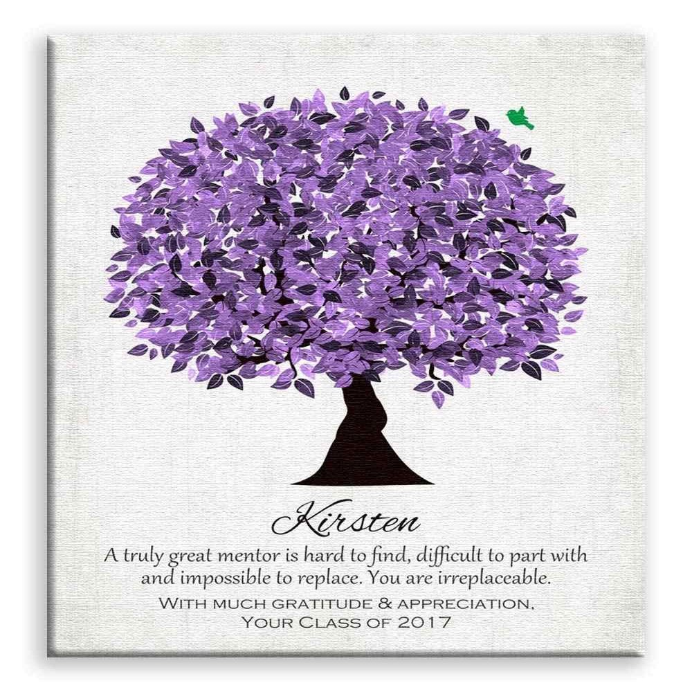 11x14 Mounted Canvas Art Print - Personalized Gift for Boss Gift for Truly Great Mentor Gift for Teacher Purple - With Gift Wrapping LTC-C1477