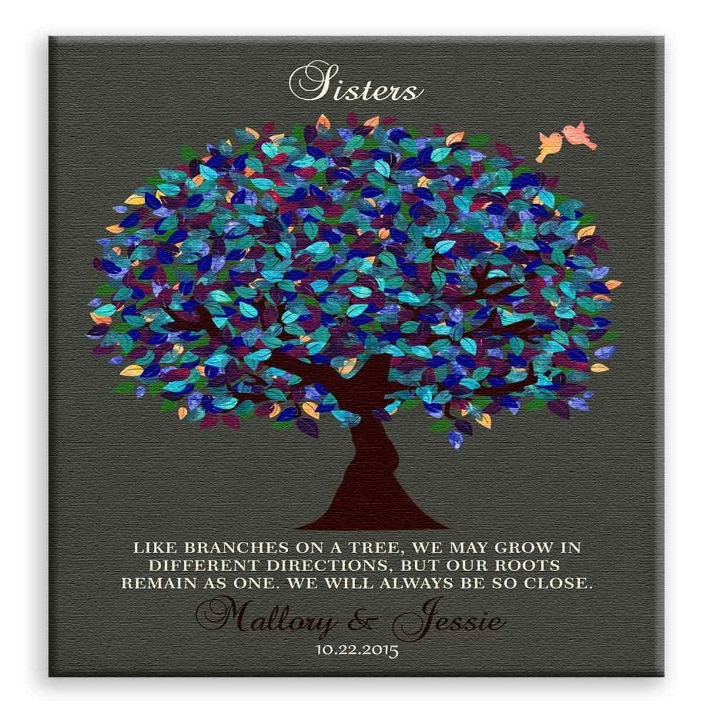 11x14 Mounted Canvas Art Print - Personalized Gift for Sister, Sister in Law Gift, Wedding Day, Gift from Bride - With Gift Wrapping LTC-C1192