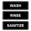 All Quality Standard WASH RINSE SANITIZE Set of 3 Bay Sink Signs - Restaurant & Commercial Kitchen Sink Signs - Easy to Install - Black (Large) view 1