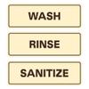 All Quality Standard WASH RINSE SANITIZE Set of 3 Bay Sink Signs - Restaurant & Commercial Kitchen Sink Signs - Easy to Install - Ivory/Dark Brown (Large) view 1