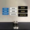 All Quality Standard WASH RINSE SANITIZE Set of 3 Bay Sink Signs - Restaurant & Commercial Kitchen Sink Signs - Easy to Install - Ivory/Dark Brown (Large) view 2