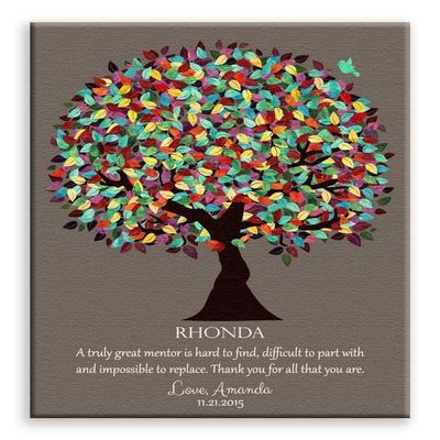 11x14 Mounted Canvas Art Print - Gift for Mentor, Mentor Appreciation, Personalized, Spring Tree, Truly Great Men - With Gift Wrapping LTC-C1201
