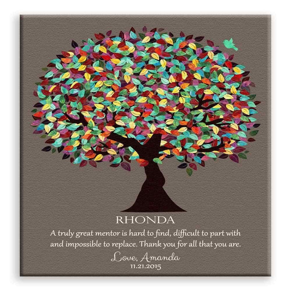 11x14 Mounted Canvas Art Print - Gift for Mentor, Mentor Appreciation, Personalized, Spring Tree, Truly Great Men - With Gift Wrapping LTC-C1201