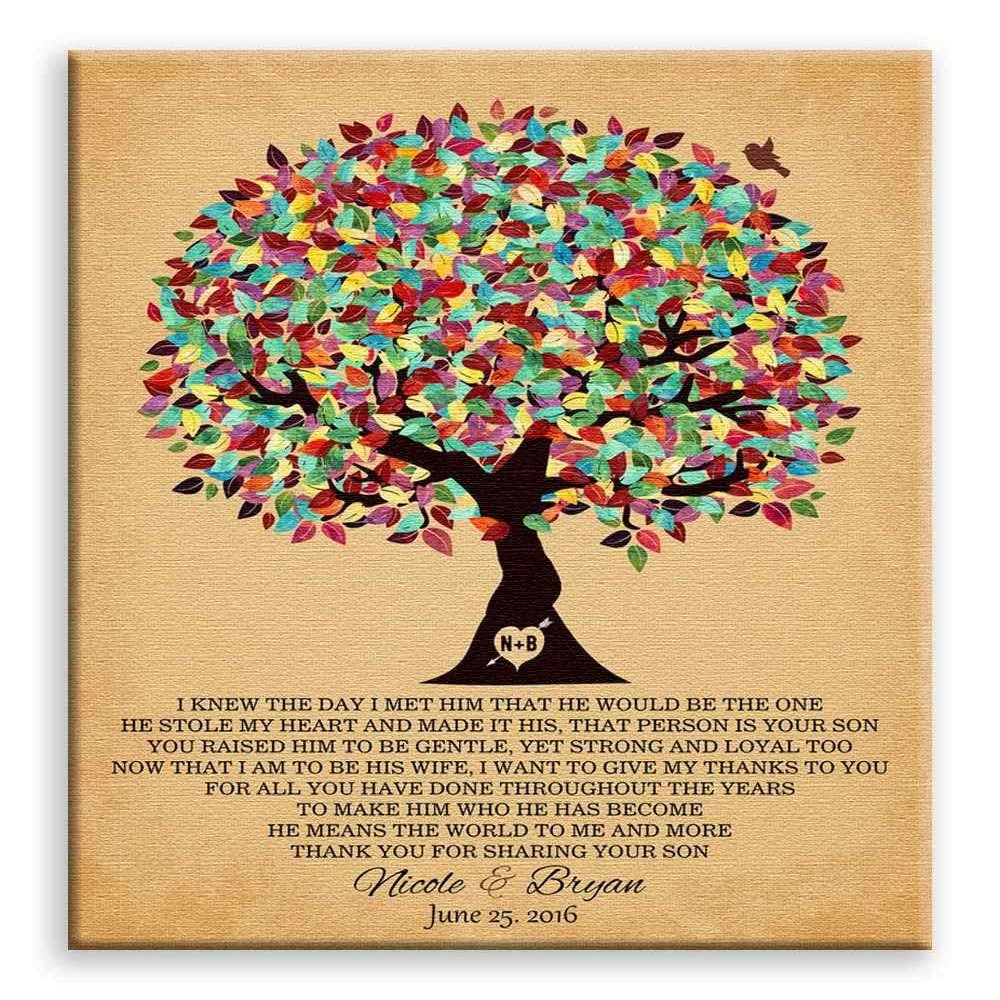 11x14 Mounted Canvas Art Print - Mother of Groom Gift, Gift from Bride, Thank You, Mother in Law Gift, Wedding Day Gift - With Gift Wrapping LTC-C1203