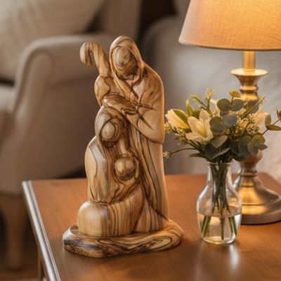 Bethlehem Handicrafts Abstract Wooden Sculpture of The Holy Family