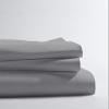LINEN CLUB BEDDING Soft Luxurious 3-Piece Quilt Reversible Duvet Set with Corner Ties 100% Cotton 400 Thread Count Comforter Cover Set Solid (Twin/Twin XL, Silver & Black) view 2