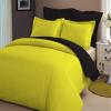 LINEN CLUB BEDDING Soft Luxurious 3-Piece Quilt Reversible Duvet Set with Corner Ties 100% Cotton 400 Thread Count Comforter Cover Set Solid (Twin/Twin XL, Yellow & Black) view 1