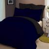 LINEN CLUB BEDDING Soft Luxurious 3-Piece Quilt Reversible Duvet Set with Corner Ties 100% Cotton 400 Thread Count Comforter Cover Set Solid (Twin/Twin XL, Royal Blue & Black) view 1