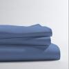 LINEN CLUB BEDDING Soft Luxurious 3-Piece Quilt Reversible Duvet Set with Corner Ties 100% Cotton 400 Thread Count Comforter Cover Set Solid (Twin/Twin XL, Royal Blue & Black) view 2