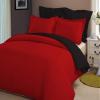 LINEN CLUB BEDDING Soft Luxurious 3-Piece Quilt Reversible Duvet Set with Corner Ties 100% Cotton 400 Thread Count Comforter Cover Set Solid (Twin/Twin XL, Burgundy & Black) view 1