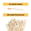 Bamboo Cupcake Topper Sticks - 3.5 Inch (500 Pack) Toothpicks for Appetizers Cake Topper Sticks, Cocktail Skewers, Bamboo Picks view 2