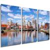 72 x 36 TOTAL - Providence, Rhode Island Skyline Metal Print wall art - 3 Panel split, Triptych. HD aluminum multi view 1