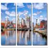 72 x 36 TOTAL - Providence, Rhode Island Skyline Metal Print wall art - 3 Panel split, Triptych. HD aluminum multi view 2