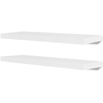 vidaXL Wall Shelves 4 Pcs, Floating Shelves, Display Shelves, Wall Mounted Shelves for Book DVD Photo Frame Trophy Display, Modern Style, White