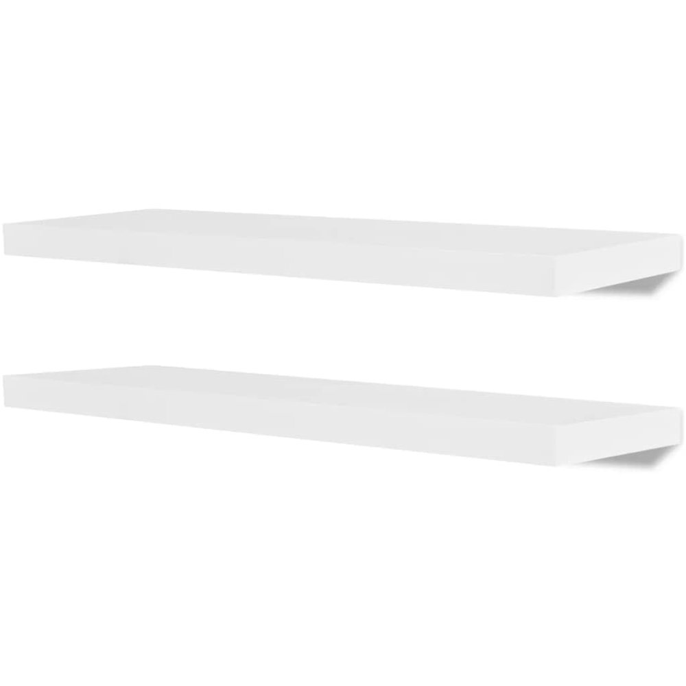vidaXL Wall Shelves 4 Pcs, Floating Shelves, Display Shelves, Wall Mounted Shelves for Book DVD Photo Frame Trophy Display, Modern Style, White
