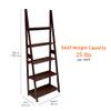 Amazon Basics 5-Tier Ladder Bookshelf Storage Organizer, Tall Bookcase for Small Space, Solid Rubberwood Frame, Modern Display Shelf, Espresso Finish, 14" D x 24.8" W x 70.1" H view 3