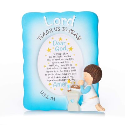 Dicksons Lord Teach Us to Pray Boy Wood Easel Back Photo Frame
