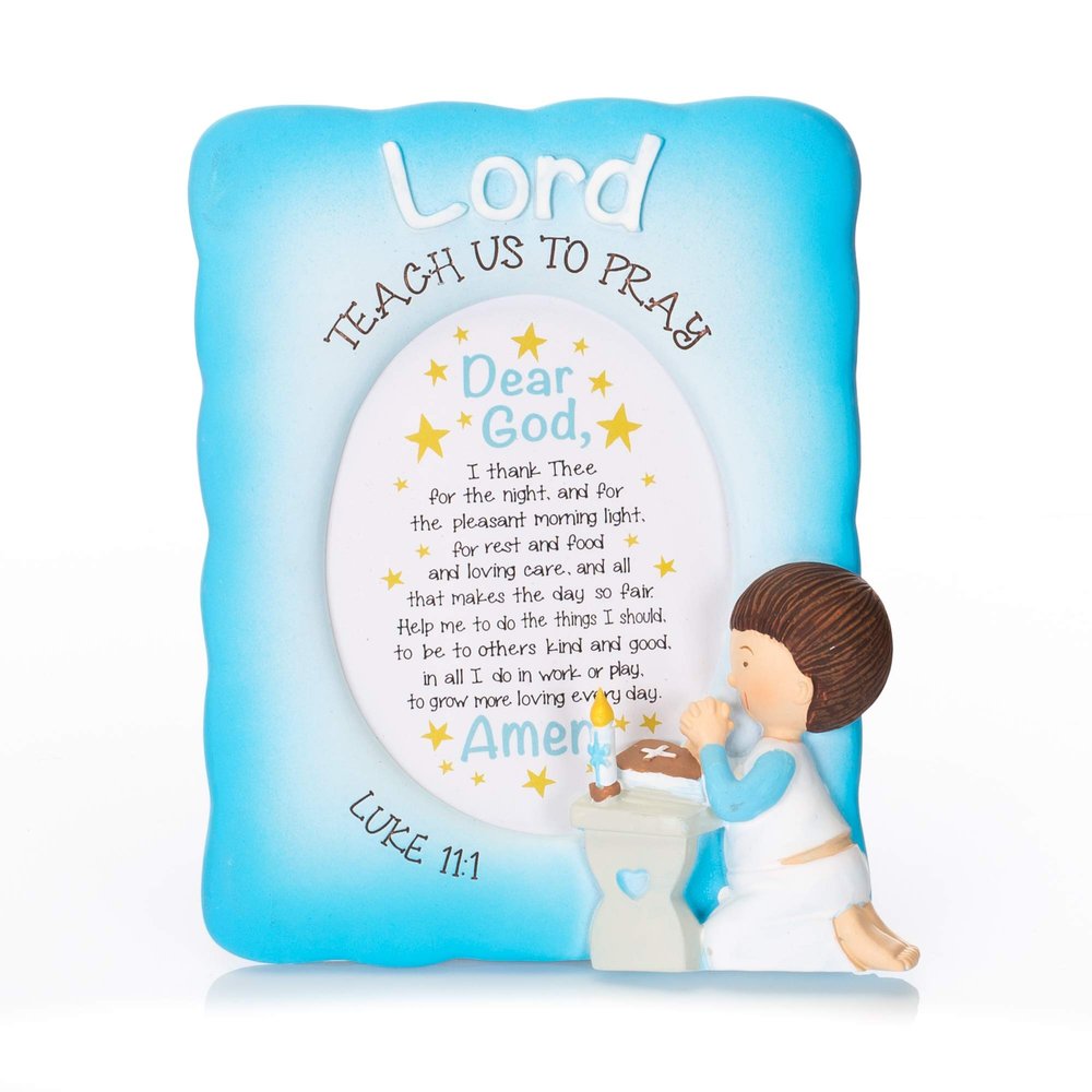 Dicksons Lord Teach Us to Pray Boy Wood Easel Back Photo Frame