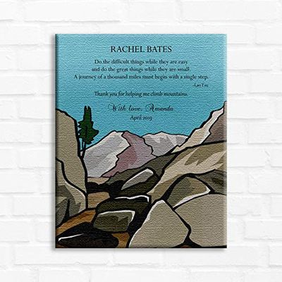 16x20 Custom Canvas Personalized Gift for Teacher, Gift for Leader, Gift for Mentor, High Mountains, Thank You Gift Boss, Retirement Gift, Lao Tzu Quote, 1813