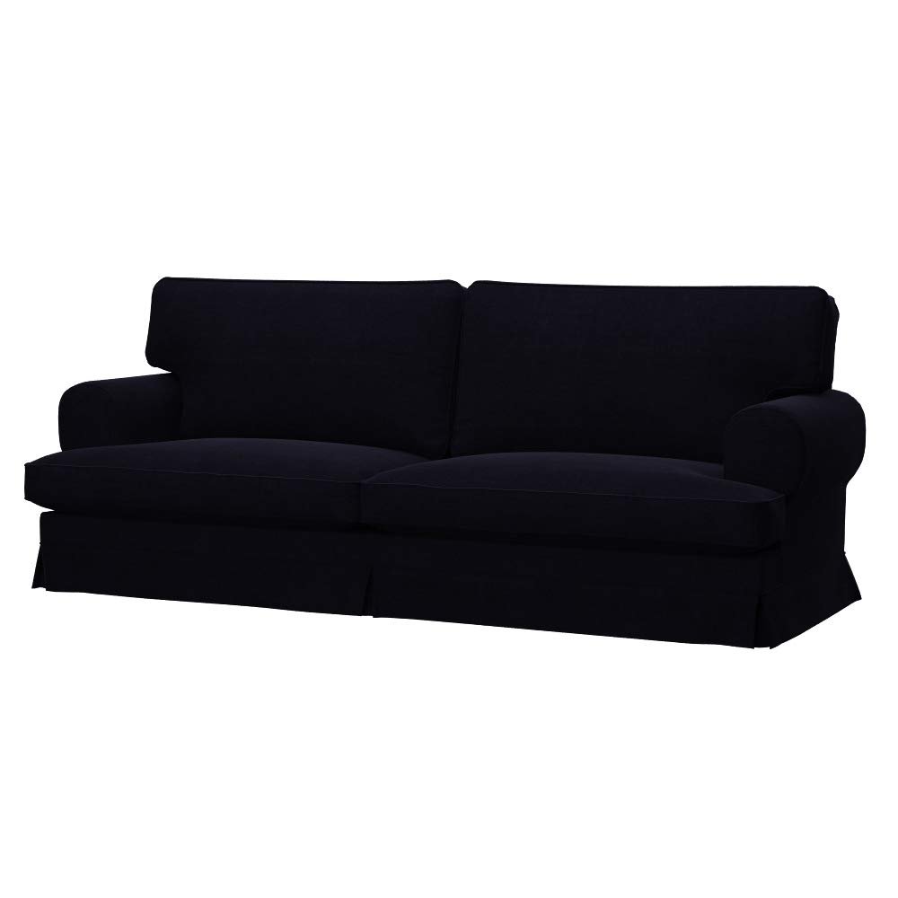 Soferia Replacement Compatible Cover for Ekeskog 3-Seat Sofa, Fabric Elegance Black