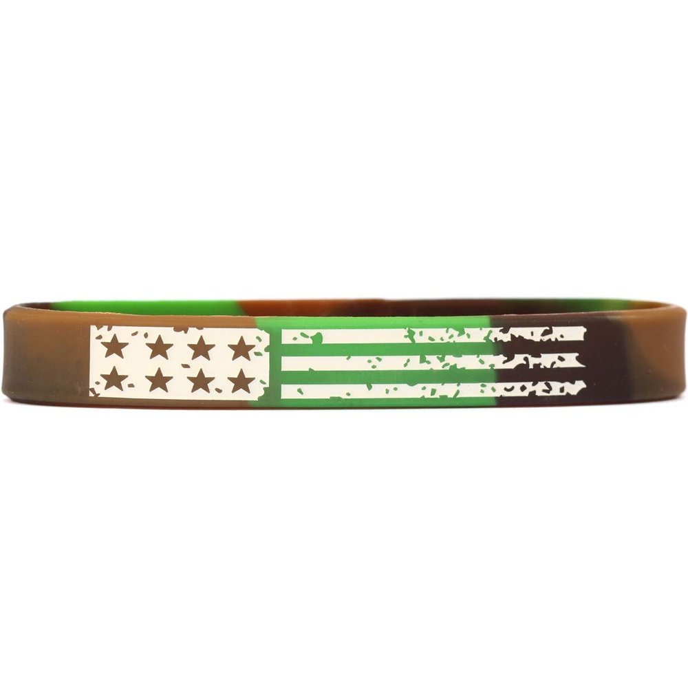 SayitBands One (1) Camo Vintage Flag Wristband