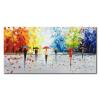 100% Hand-painted Abstract Landscape Wall Art People Walking Modern Oil Painting view 3