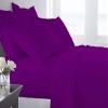 Taj Linens Cotton Bedsheets Set - Comfortable Fabric 400 Thread Count 100% Cotton 4-Piece Sheet Set 15 Inch Deep Pocket Solid (Short Queen, Purple) view 1