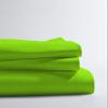 Taj Linens Cotton Bedsheets Set - Comfortable Fabric 400 Thread Count 100% Cotton 4-Piece Sheet Set 15 Inch Deep Pocket Solid (Cal-Queen, Parrot Green) view 2
