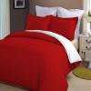 LINEN CLUB BEDDING Soft Luxurious 3-Piece Quilt Reversible Duvet Set with Corner Ties 100% Cotton 400 Thread Count Comforter Cover Set Solid (Twin/Twin XL, Burgundy & White) view 1
