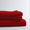 LINEN CLUB BEDDING Soft Luxurious 3-Piece Quilt Reversible Duvet Set with Corner Ties 100% Cotton 400 Thread Count Comforter Cover Set Solid (Twin/Twin XL, Burgundy & White) view 2