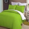 LINEN CLUB BEDDING Soft Luxurious 3-Piece Quilt Reversible Duvet Set with Corner Ties 100% Cotton 400 Thread Count Comforter Cover Set Solid (Twin/Twin XL, White & Sage) view 1