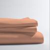 LINEN CLUB BEDDING Soft Luxurious 3-Piece Quilt Reversible Duvet Set with Corner Ties 100% Cotton 400 Thread Count Comforter Cover Set Solid (Twin/Twin XL, Peach & Black) view 2