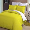 LINEN CLUB BEDDING Soft Luxurious 3-Piece Quilt Reversible Duvet Set with Corner Ties 100% Cotton 400 Thread Count Comforter Cover Set Solid (Twin/Twin XL, Yellow & White) view 1