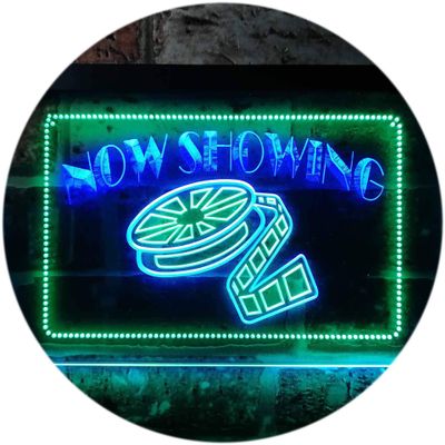 ADVPRO Now Showing Film Movie Home Theater Dual Color LED Neon Sign Green & Blue 16" x 12" st6s43-i0650-gb