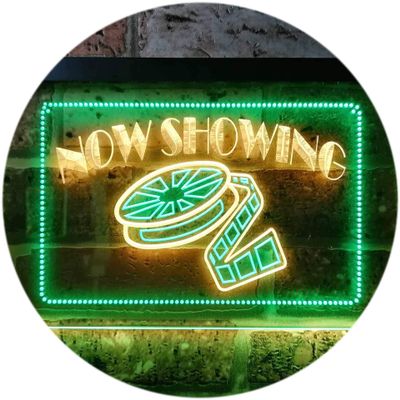 ADVPRO Now Showing Film Movie Home Theater Dual Color LED Neon Sign Green & Yellow 12" x 8.5" st6s32-i0650-gy