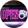 ADVPRO Open Paw Print Dog Cat Grooming Shop Dual Color LED Neon Sign White & Purple 16" x 12" st6s43-j0792-wp view 1