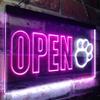 ADVPRO Open Paw Print Dog Cat Grooming Shop Dual Color LED Neon Sign White & Purple 16" x 12" st6s43-j0792-wp view 3