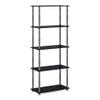 Furinno Turn-N-Tube 5-Tier Multipurpose Shelf / Display Rack / Storage Shelf / Bookshelf, Classic Tubes, Black/Grey view 1