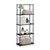 Furinno Turn-N-Tube 5-Tier Multipurpose Shelf / Display Rack / Storage Shelf / Bookshelf, Classic Tubes, Black/Grey view 3