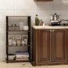 Furinno TURN-S-TUBE Storage Shelves, 4-Tier Book Shelf, Corner Shelf, Toolless Open Shelves, for Organization and Storage, Living Room, Garage, Home Office, Walnut view 2