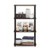Furinno TURN-S-TUBE Storage Shelves, 4-Tier Book Shelf, Corner Shelf, Toolless Open Shelves, for Organization and Storage, Living Room, Garage, Home Office, Walnut view 4