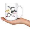 13th Wedding Anniversary For Him And Her, 13th Anniversarys For Her Him, 13th Anniversary Mug For Husband & Wife, 13 Years Together, Married 13 Years, 13 Years Couple (15 oz) view 2