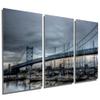 72 x 36 TOTAL - Ben Franklin Bridge Philadelphia Metal Print wall art. 3 Panel split, Triptych. HD aluminum panels view 1